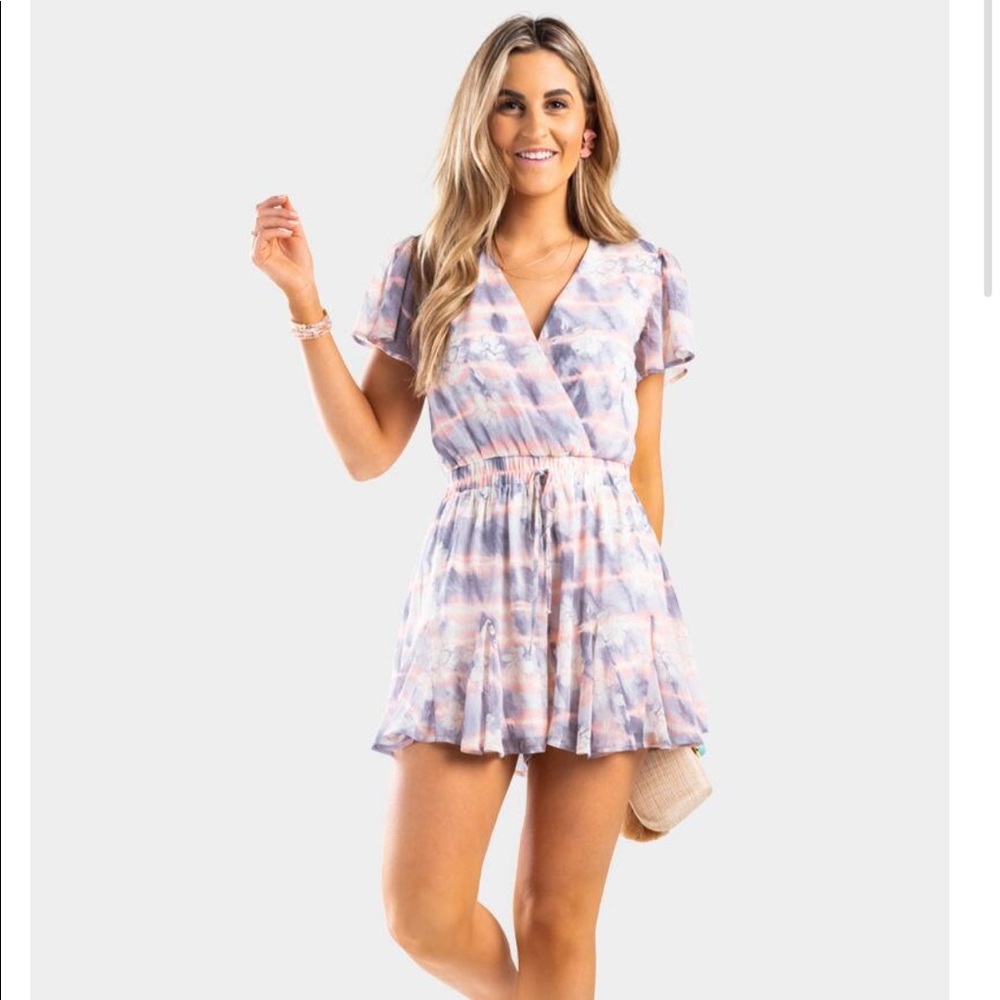 Floral/tie dye romper